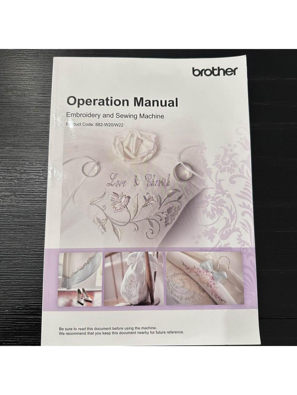 Brother 882-W20 W22 Embroidery Sewing Machine Operation Manual OEM